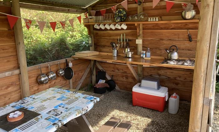 Dedicated camp kitchen ready for your family adventure.